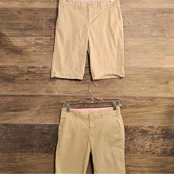 Set of 2 GAP Kids Girls Bermuda Uniform Tan Shorts - Picture 5 of 9